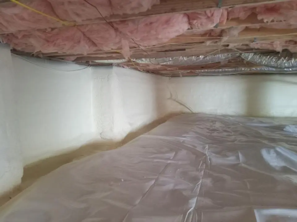 Crawl space encapsulation with closed-cell spray foam for Attic Insulation in Evergreen